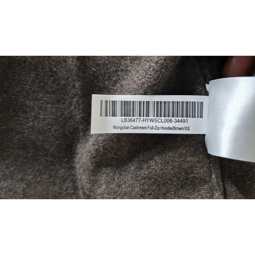 NWT Quince Womens Brown Mongolian Cashmere Full Zip Hoodie Cardigan Sweater XS - Picture 8 of 8